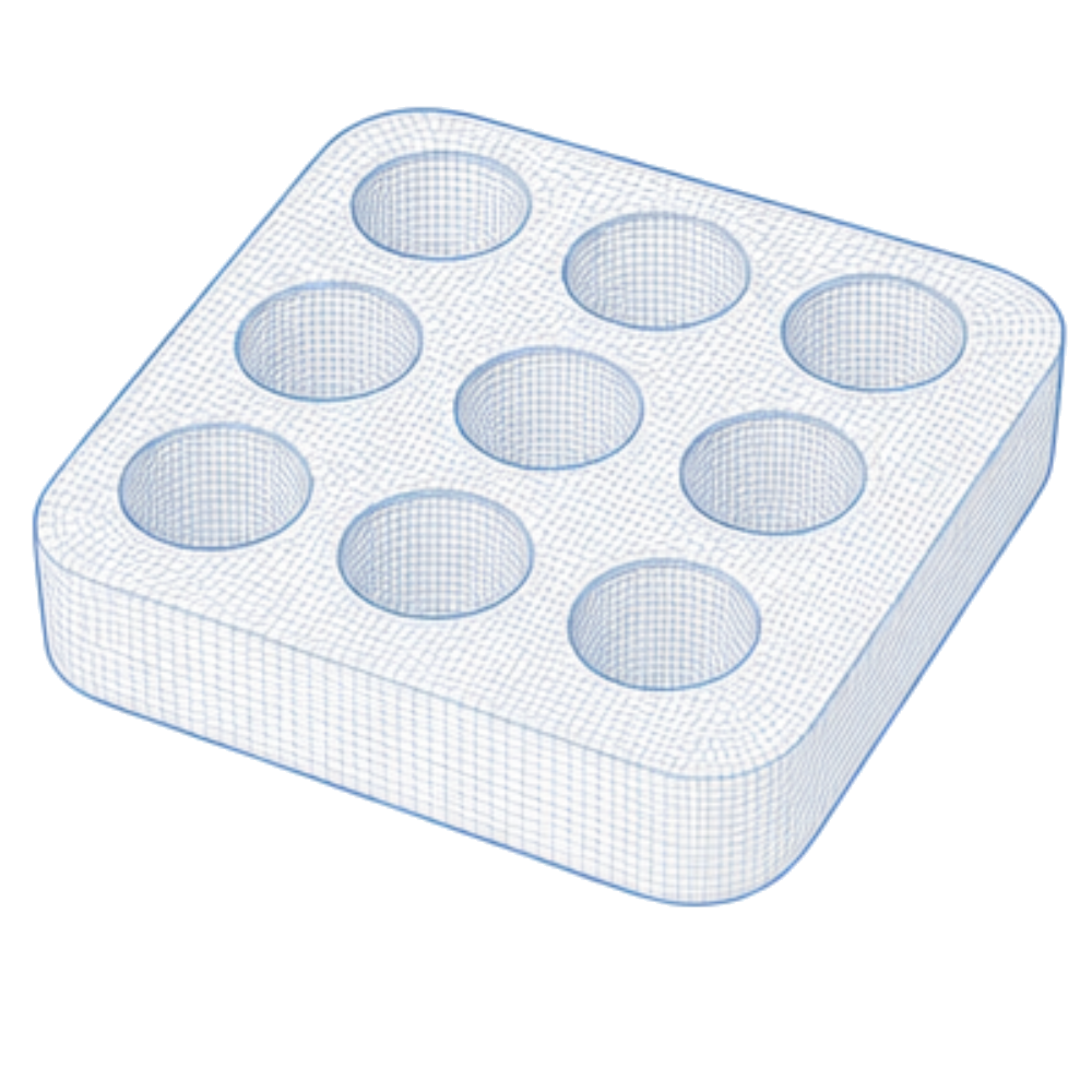 Custom foam insert with nine vial slots